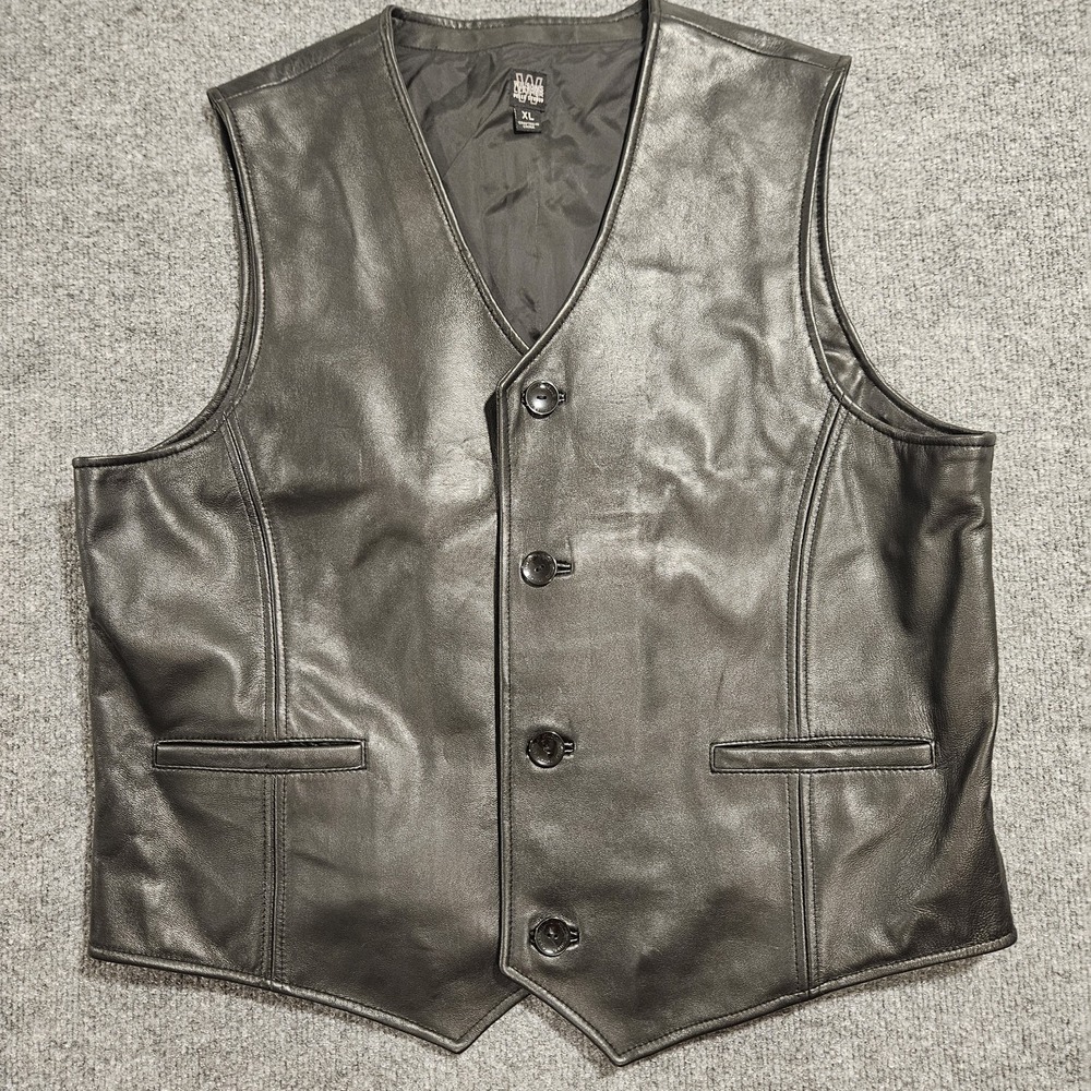 Vintage Wilson's Men's Leather Vest Size XL Black‎ Pelle Studio